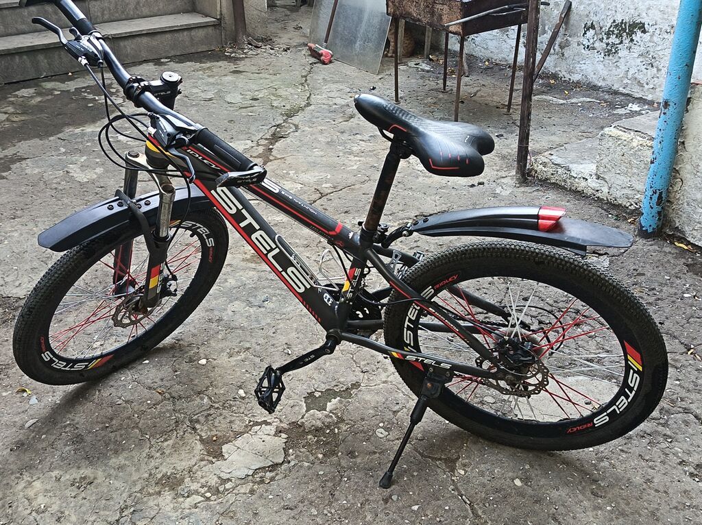 Stels Ridley velosiped - Çərçivə: yüngül lehimli, qara-qırmızı-sarı — Dağ velosipedləri, Bakı (2)