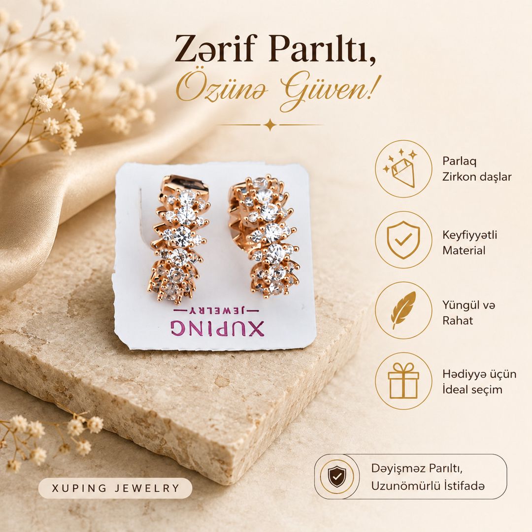 Sırğa, Qızılı, Bijuteriya ərintisi — Mallar, Bakı