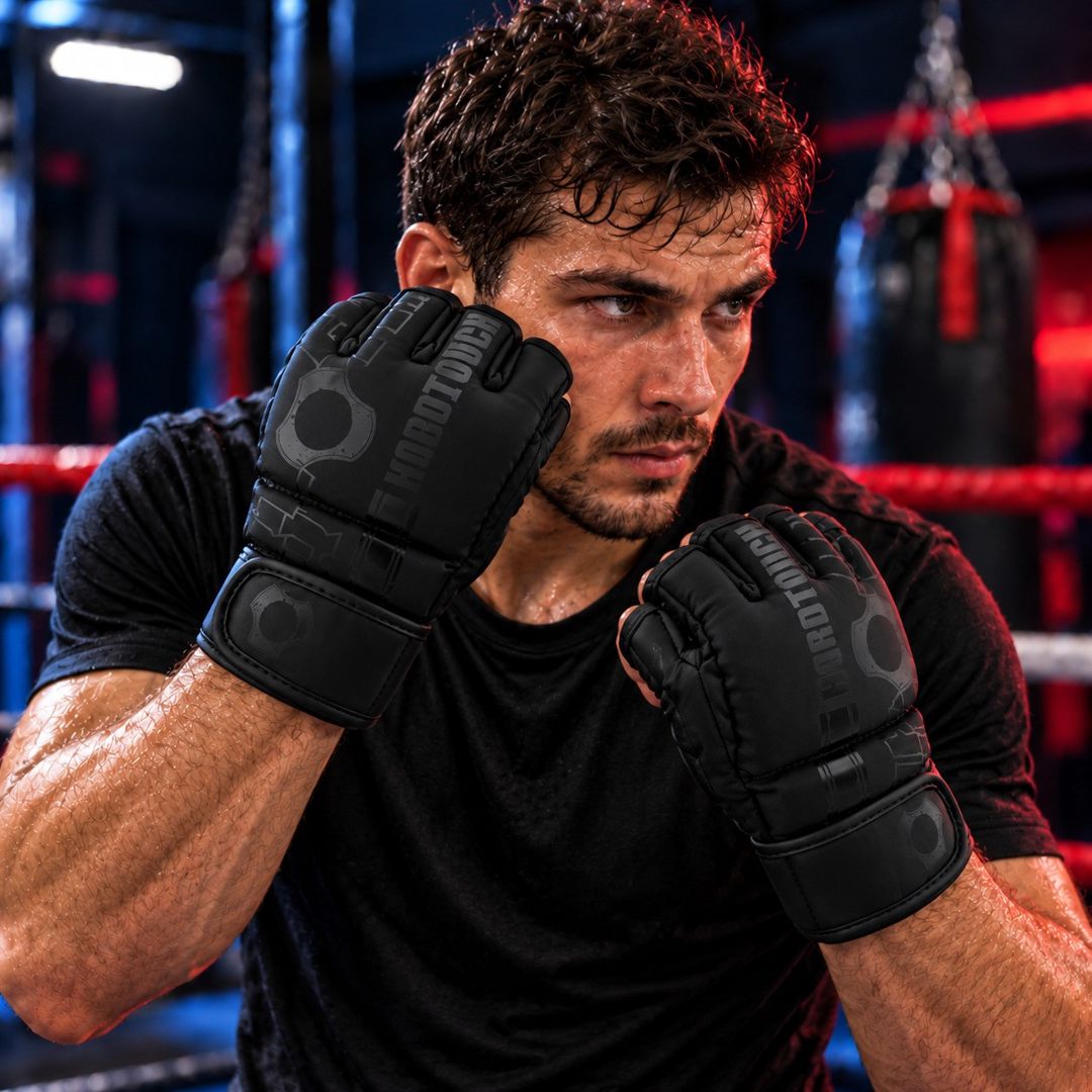 Qarışıq döyüş (MMA) əlcəyi Hard Touch, süni dəri, qara, ölçü L — Mallar, Bakı (2)