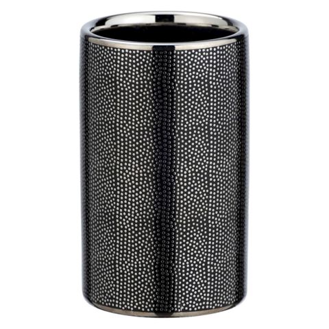 Diş fırçaları üçün stəkan Wenko Nuria Anthracite, 6.5x10.5 sm, farfor, qara — Bakı
