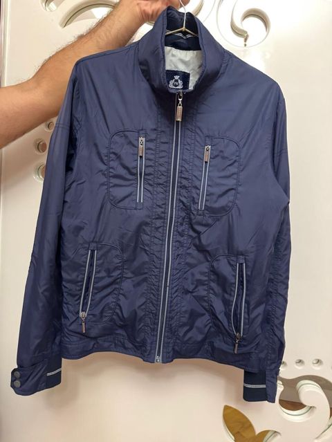 Kişi küləkkeçirməz yüngül gödəkçə - Rəng: tünd göy (navy) - Material — Bakı