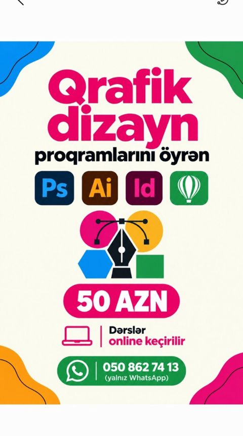Qrafik dizayn dərsləri, bu sahədə təcrübəsi olmayanlar və 0-dan — Bakı