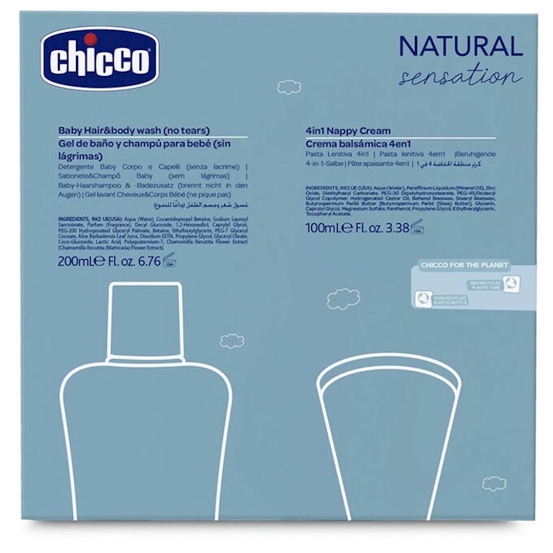 Uşaqlar üçün qulluq dəsti Chicco Natural Sensation (крем 100 мл + шампунь 200 мл) — Mallar, Bakı (2)