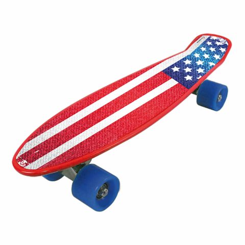 Skeytbord Nextreme Freedom pro USA Flag, unisex, PVC/alüminium/poliuretan təkərlər, qırmızı/göy — Bakı