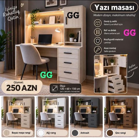 Yeni və Sifarişlə Yazı ması 250 azn Ölçü:1.20×60×1.50 Təhvil qisa — Saray