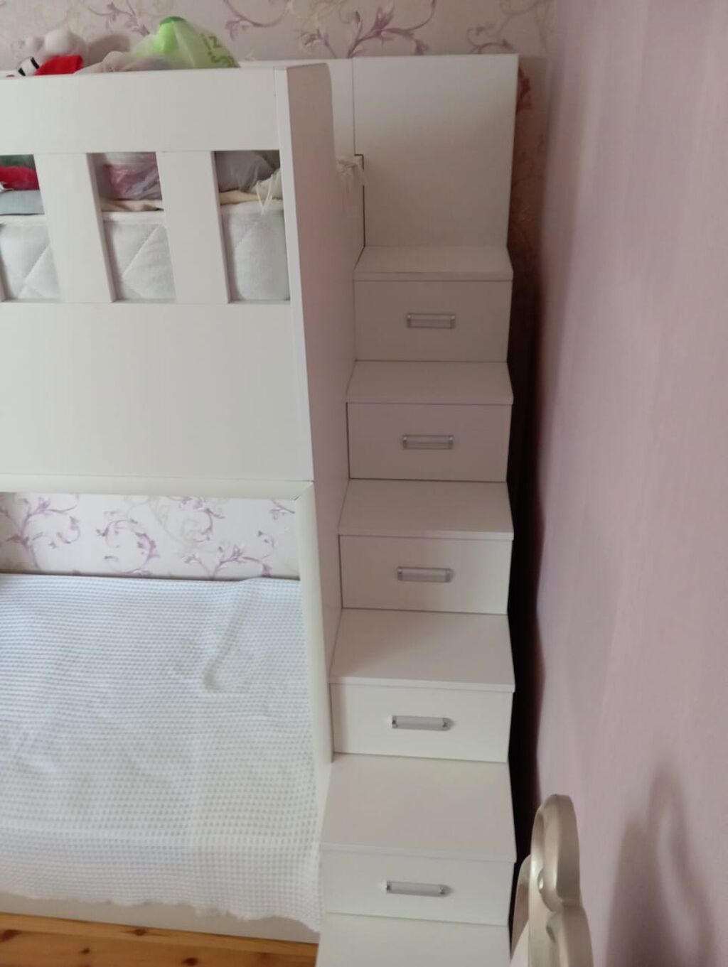 Oğlan və qız üçün, İşlənmiş, Çarpayı, Matras ilə, Siyirməli, MDF — Yataqlar, Bakı (7)