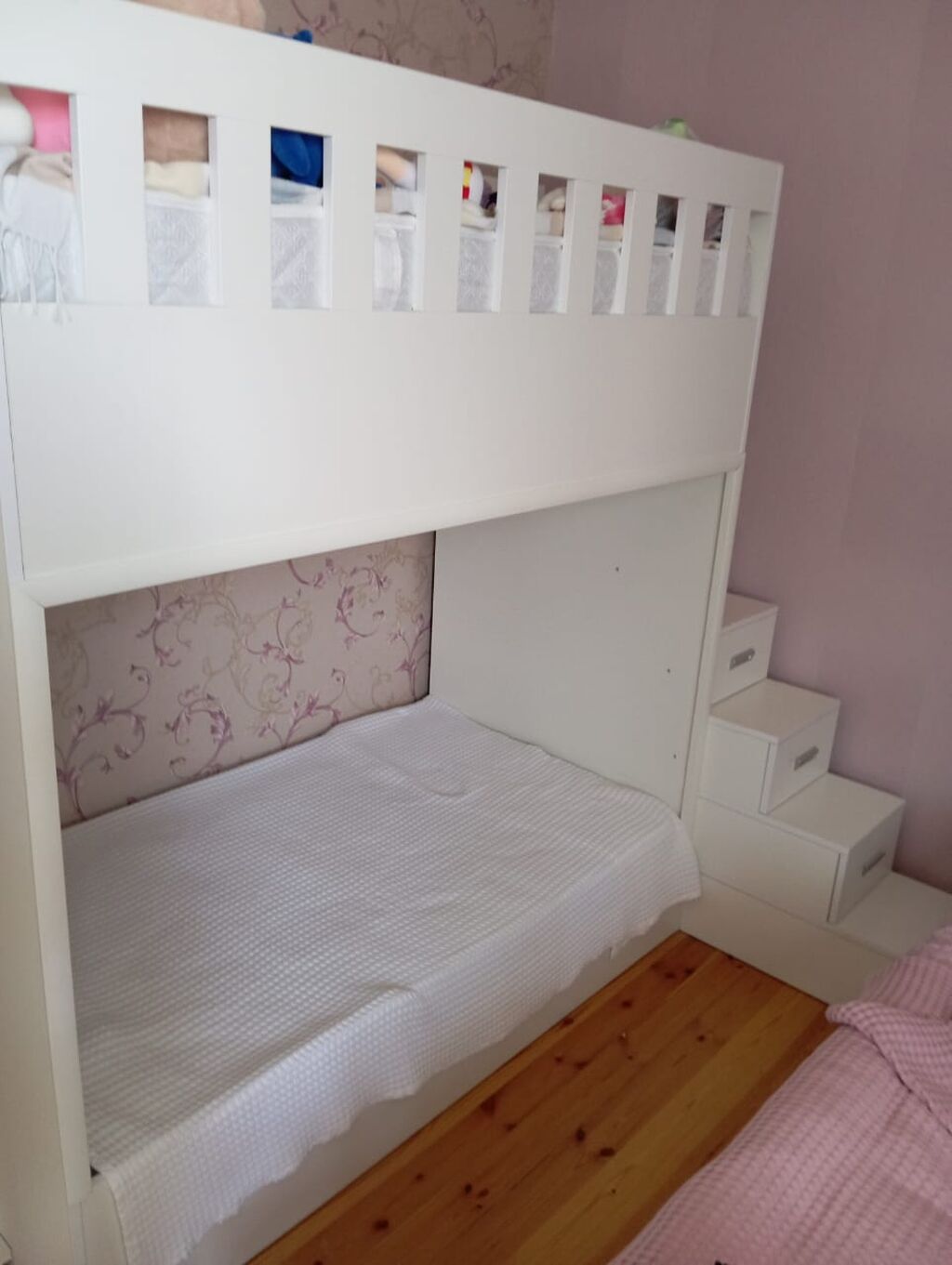 Oğlan və qız üçün, İşlənmiş, Çarpayı, Matras ilə, Siyirməli, MDF — Yataqlar, Bakı (3)
