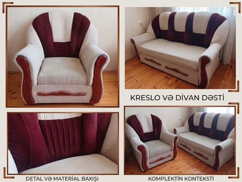 150 man(Yeni Ramana). Satılır: Divan+ 2 kreslo Vəziyyəti: İşlənmiş — Bakı
