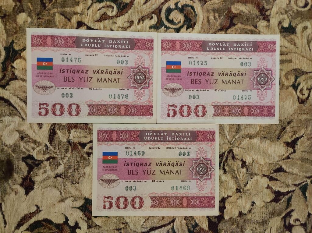 500 Manat, 1993 il, Vəziyyəti: Əla — Sikkələr, Bakı (3)