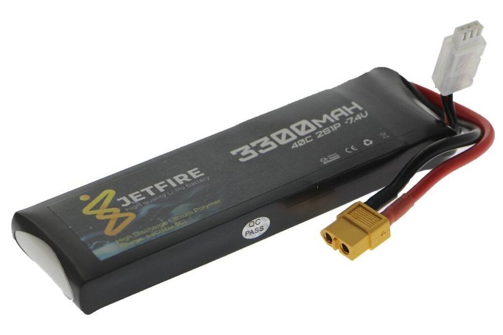 JetFire 7.4V 3300mAh 40C Li‑Po 2S batareya Yüksək keyfiyyətli A sinif — Akkumulyatorlar, Bakı