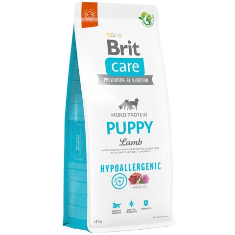 Quru yem Brit Care Hypoallergenic, küçüklər üçün, quzu əti və düyü ilə, 12 kq — Bakı
