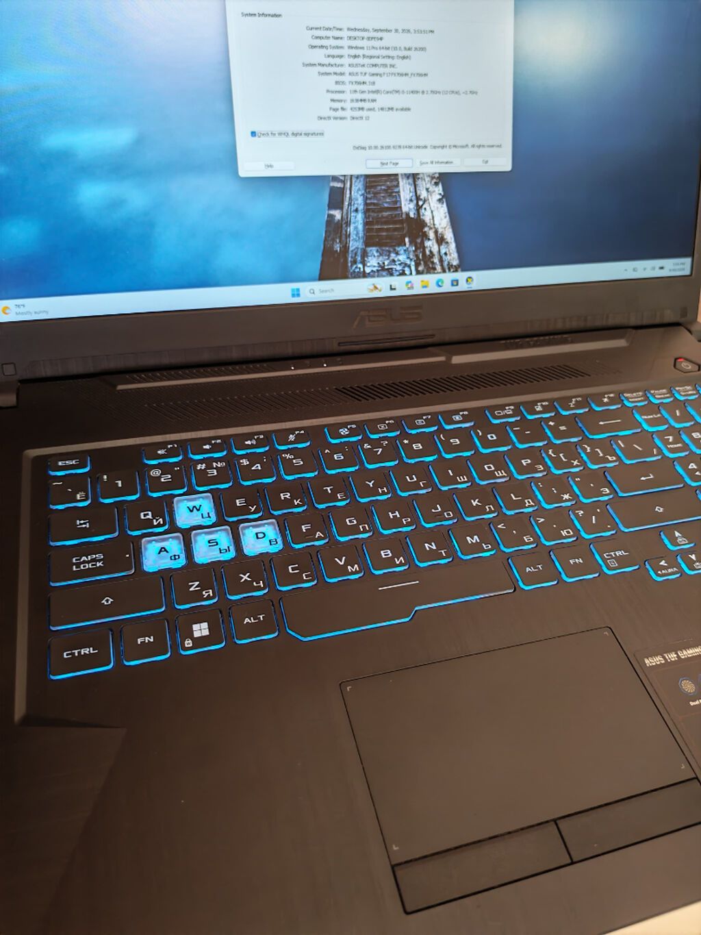 Asus Tuf Gaming F17 Intel Core i5 11400H 16GB RAM 512 GB SSD — Asus, Bakı (5)