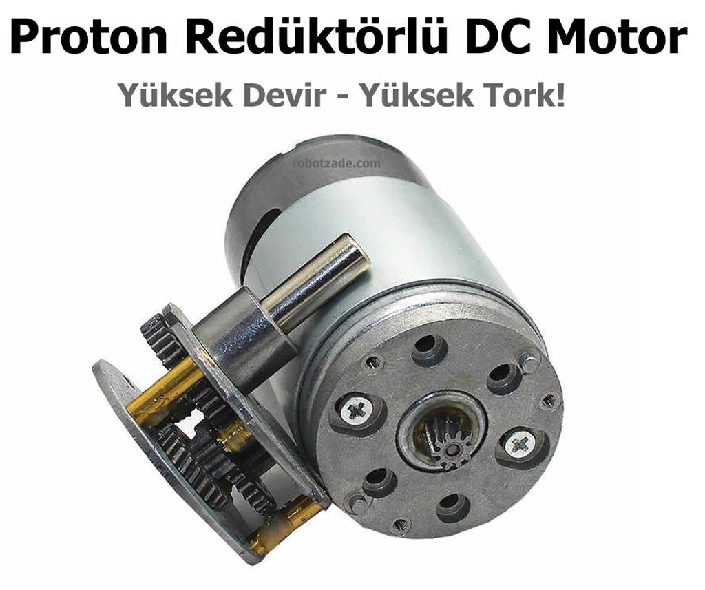Proton 12V 1000 RPM Reduktorlu DC Motor Metal dişlili, yüksək torklu — Transmissiya, Bakı (2)