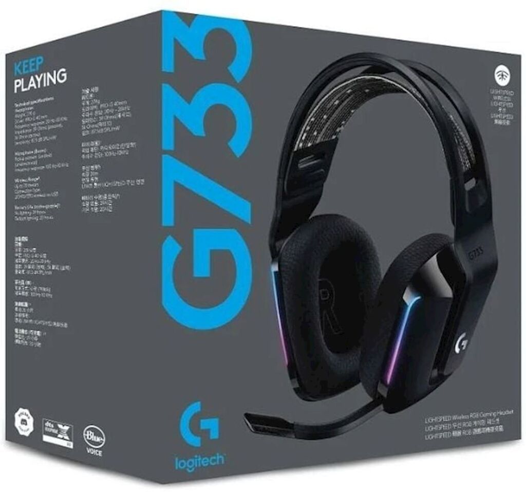 Logitech G733 Lightspeed Simsiz RGB Oyun Qulaqlığı - Simsiz — Səs texnikası, Bakı