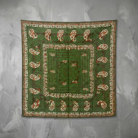 Kəlağayı Süsən S778, ipək, yaşıl, 150x150 sm — Bakı