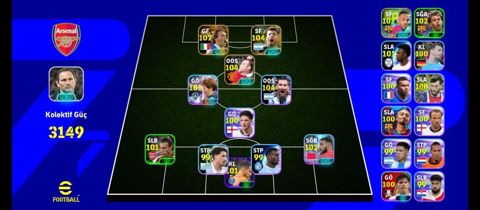 Kg qalxır EFootball oyun hesabı – Arsenal temalı komanda quruluşu — Horadiz