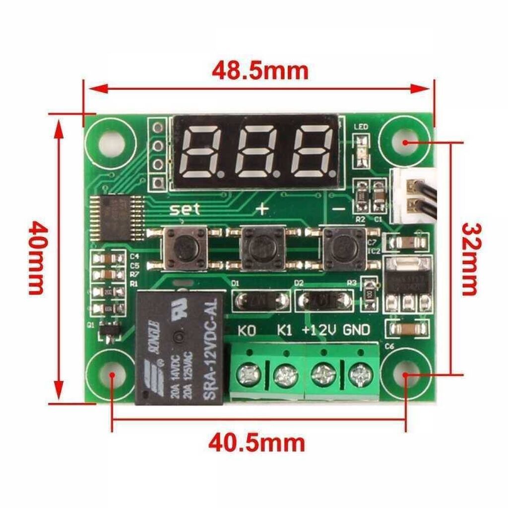 W1209 Rəqəmsal Termostat – rele çıxışlı temperatur nəzarət kartı — Soyutma sistemi, Bakı (2)