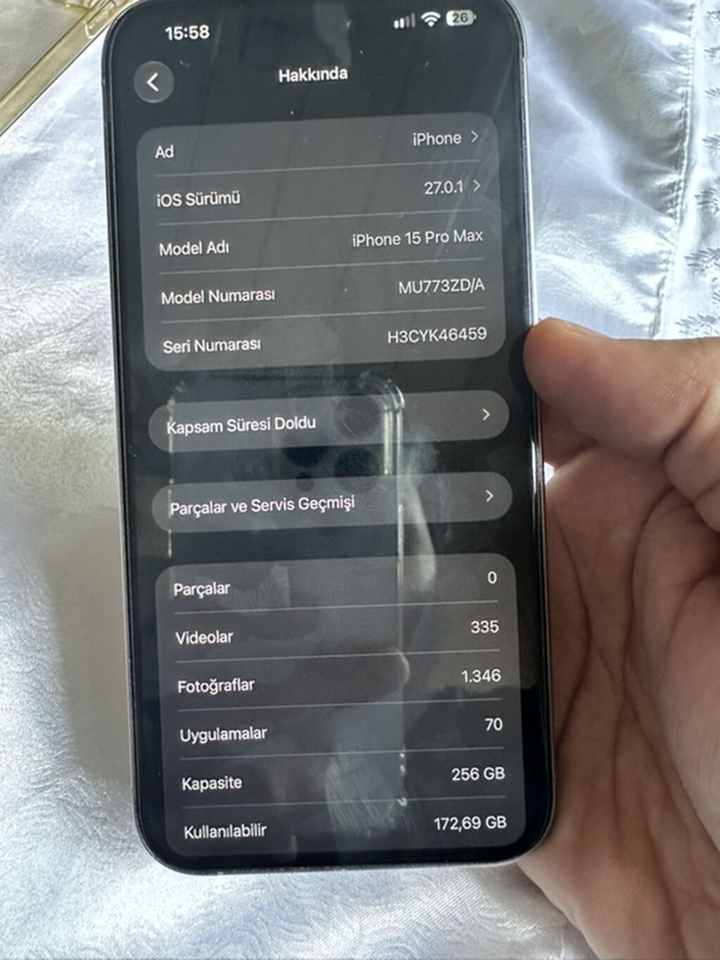IPhone 15 Pro Max, 256 GB, Gümüşü, Face ID — Apple iPhone, Digah (3)