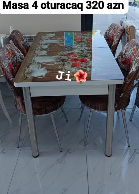 Mətbəx/dinning dəsti – 4 nəfərlik Qiymət: 320 AZN (şəkildə göstərilib) — Sumqayıt