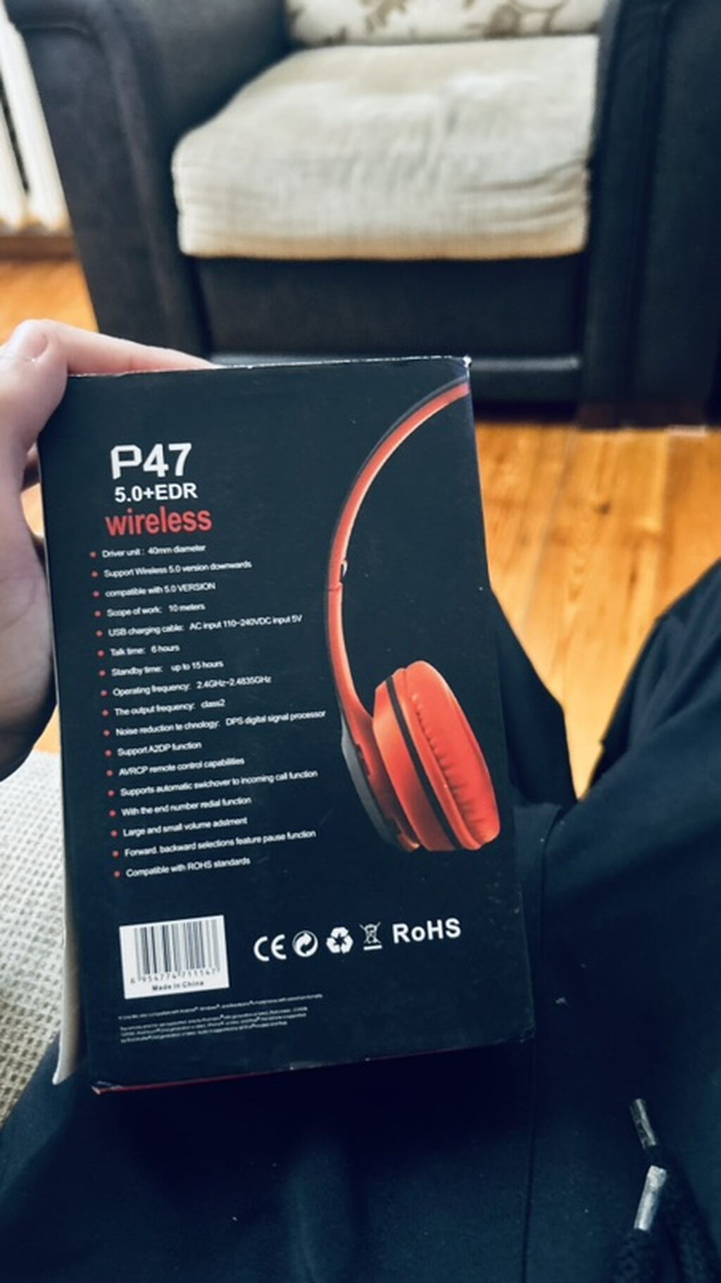 P47 5.0+EDR simsiz qulaqlıq - Bağlantı: Wireless 5.0 (EDR dəstəyi) — Qulaqcıqlar, Bakı (3)