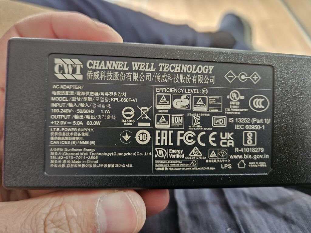 Новый оригинальный блок питания CWT KPL-060F-VI 12V 5A (60W) Описание — Noutbuk aksesuarları, Bakı (3)