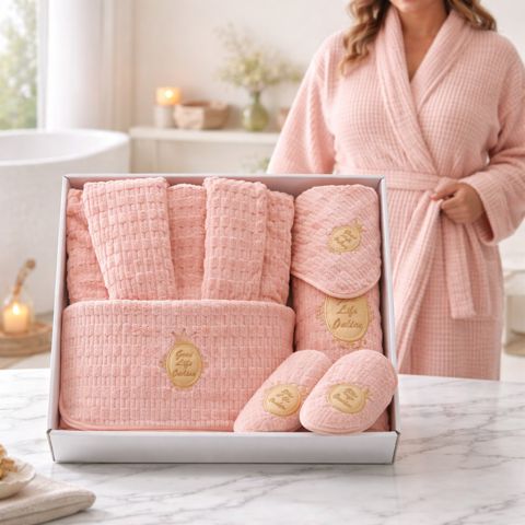 Qadınlar üçün hamam dəsti, mikrofiber, çəhrayı, ölçü 3XL — Bakı