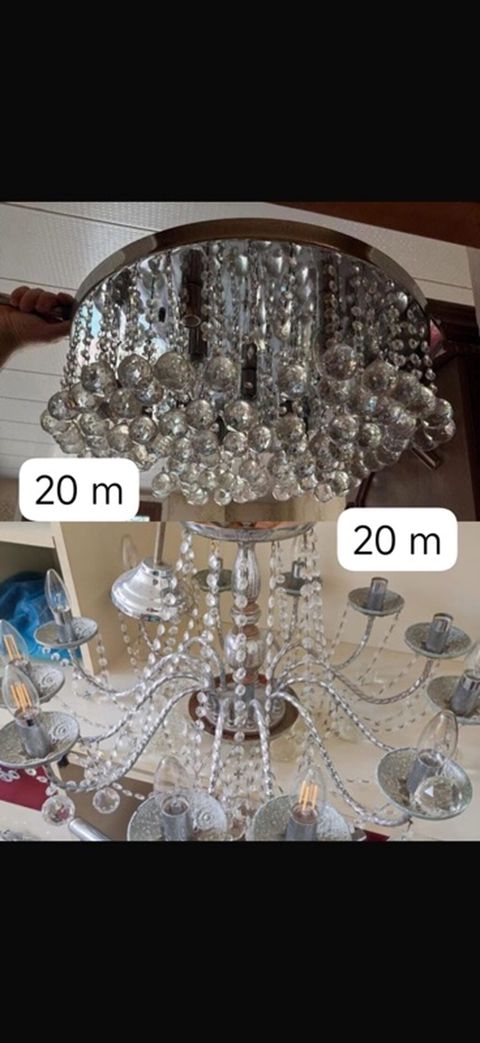 Çılçıraq, 10 və daha çox lampa, Xrustal — Bakı