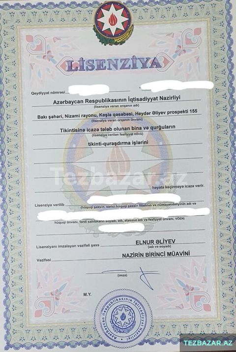 Dövriyyəli Lisenziyalı tikinti şirkəti satılır — Bakı