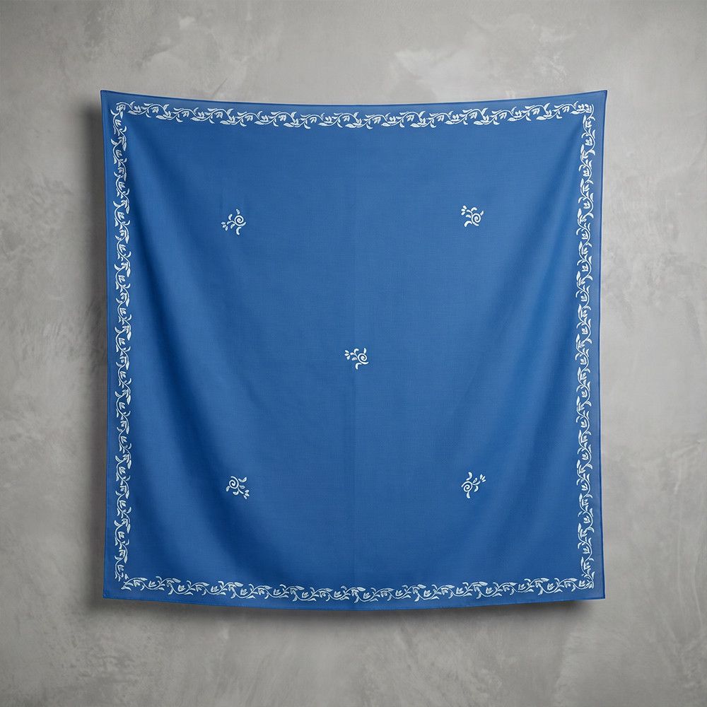 Kəlağayı qadınlar üçün Süsən S507, ipək, 150x150 sm, göy — Mallar, Bakı
