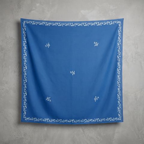 Kəlağayı qadınlar üçün Süsən S507, ipək, 150x150 sm, göy — Bakı