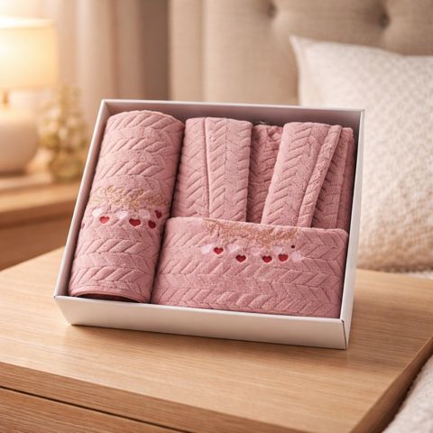 Dəst (hamam xələti + hamam dəsmalı), mikrofiber, çəhrayı, ölçü L/M — Bakı