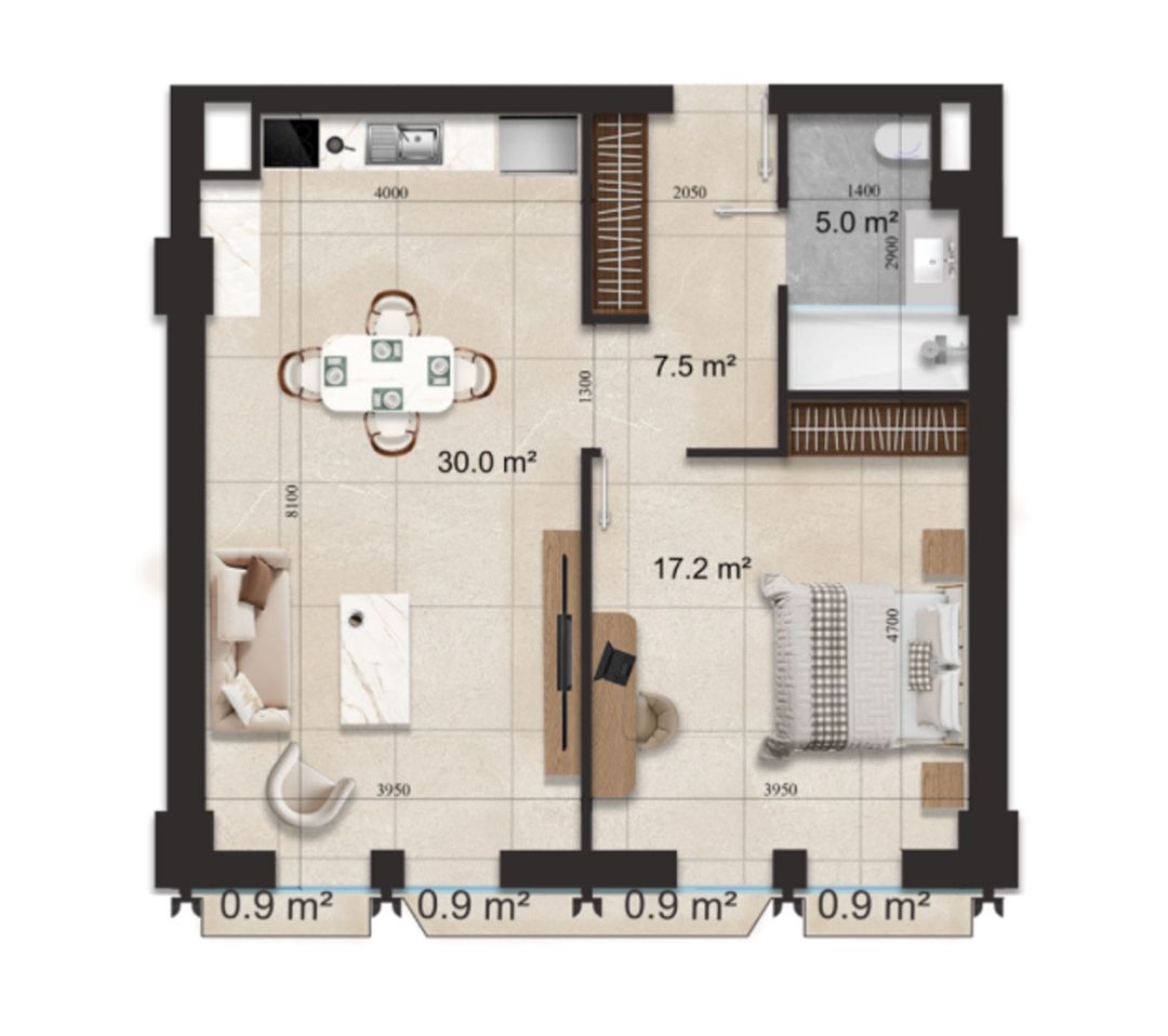 Satılır 2 otaqlı yeni tikili 77.4 m² — Mənzil, Bakı (8)