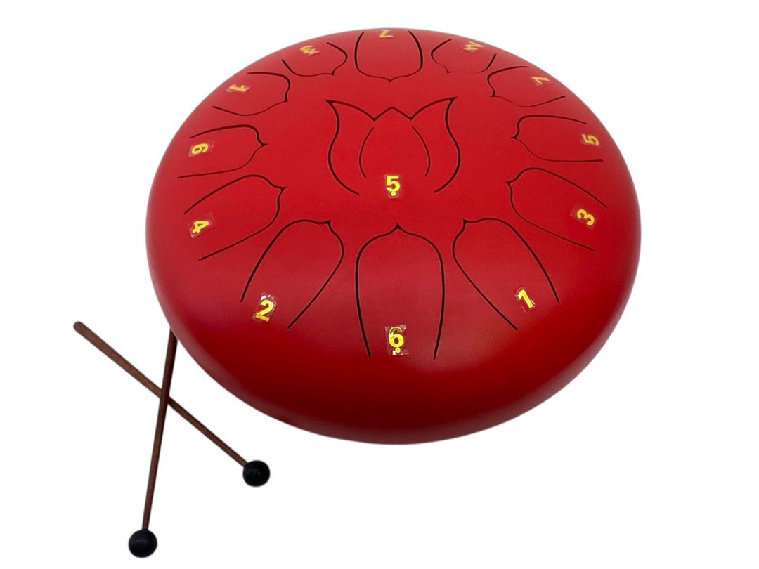 Uşaqlar üçün nağara Rain Drum M6717, metal, taxta çubuqlar və çanta ilə, qırmızı, 32 sm — Mallar, Bakı (2)