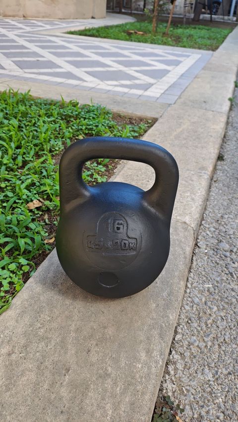Dəmir kettlebell – 16 kq, Ssri istehsalı - Material: tökmə dəmir — Bakı