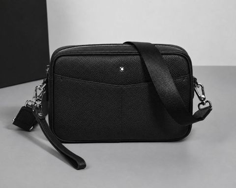 Kross-bodi çantası kişilər üçün 92782305, qara, təbii dəri, 23x16 sm — Bakı