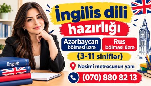 Xarici dil kursu, İngilis dili, Uşaqlar üçün, Abituriyentlər üçün — Bakı