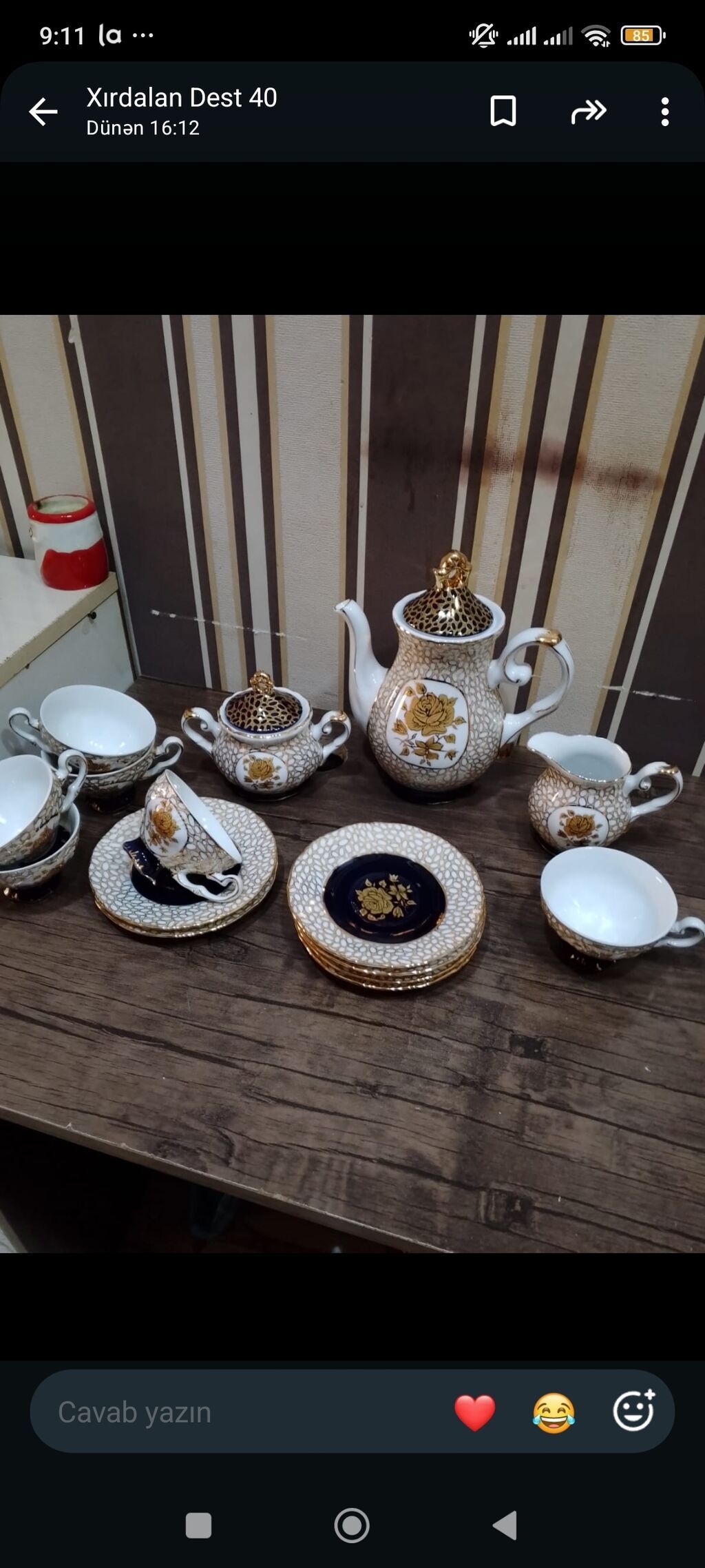 Çay dəsti, rəng - Ağ, Farfor, 6 nəfərlik, Yaponiya — Süfrə qabı, Bakı