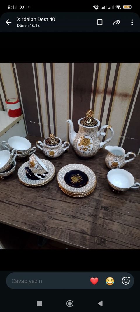 Çay dəsti, rəng - Ağ, Farfor, 6 nəfərlik, Yaponiya — Bakı