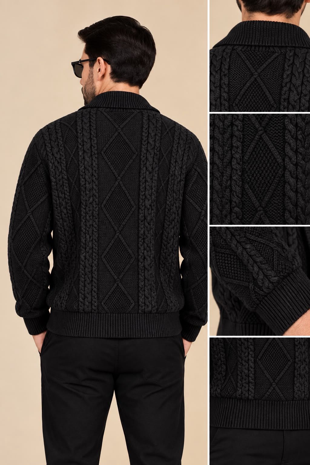 Kişilər üçün kardiqan Q571832, düyməli, qara, trikotaj, ölçü 3XL — Mallar, Bakı (2)