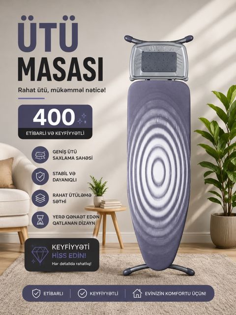 Ütü masası 400 030631_RB, qatlanan, metal/parça — Bakı