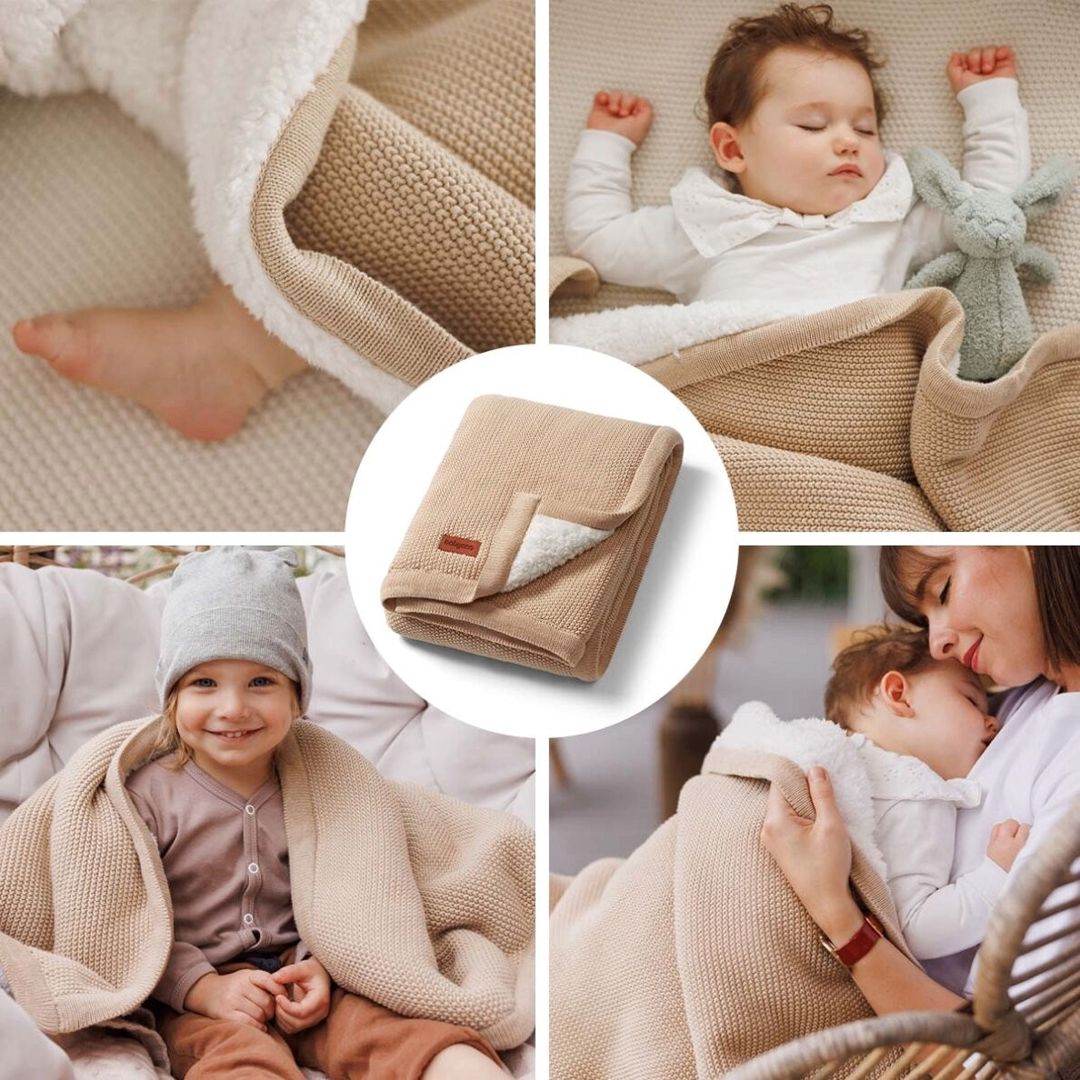 Yorğan uşaqlar üçün Babyono 1659/02, qəhvəyi, pambıq/flis, 75x100 sm — Mallar, Bakı (3)