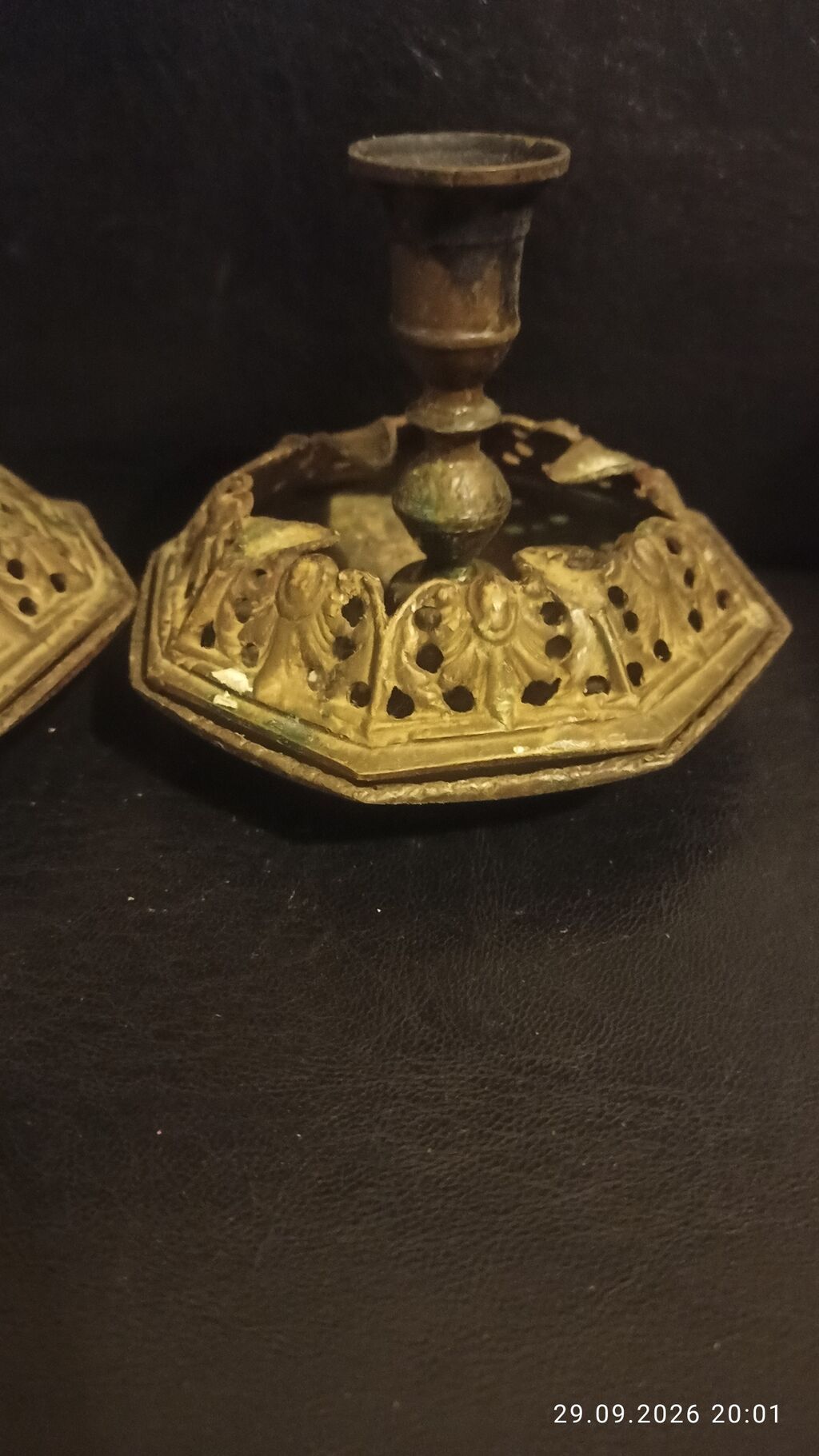 Məhsul: Metal şamdan dəsti (2 ədəd) 1930 il bronza şamdan külqabı — Eviniz üçün ətirləri, şamlar və şam tutacaqları, Bakı (2)