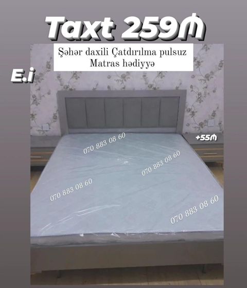 Taxt dəstləri - Müasir dizaynlı yumşaq başlıqlı taxt - Şəhər — Sumqayıt