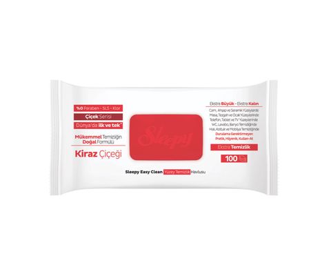 Səth təmizləyici nəm salfetlər Sleepy Easy Clean Kiraz Çiçeği 100 əd — Bakı