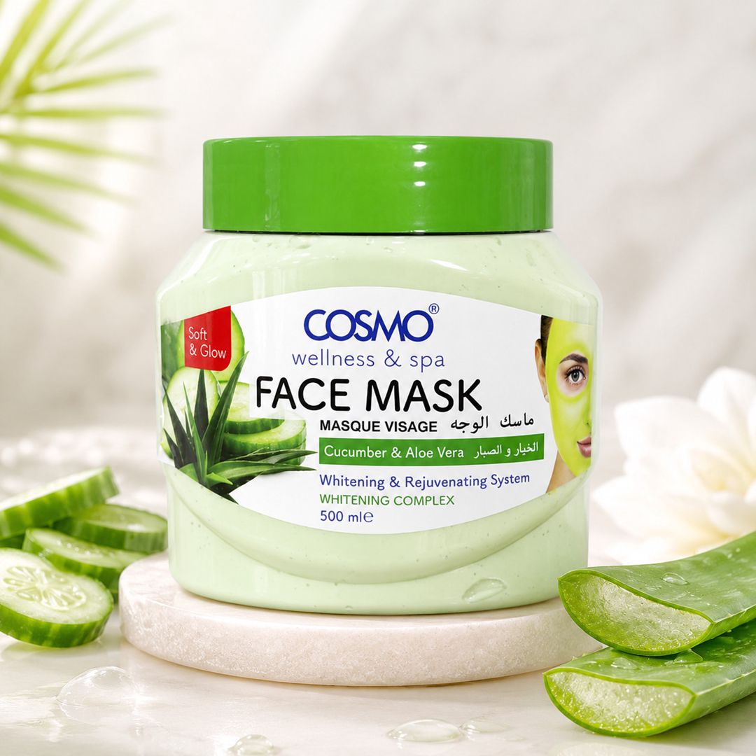 Cosmo Wellness & Spa Cucumber & Aloe Vera Face Mask, Xiyar və Aloe Vera Tərkibli Üz Maskası, 500 ml — Mallar, Bakı