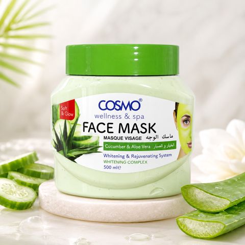 Cosmo Wellness & Spa Cucumber & Aloe Vera Face Mask, Xiyar və Aloe Vera Tərkibli Üz Maskası, 500 ml — Bakı