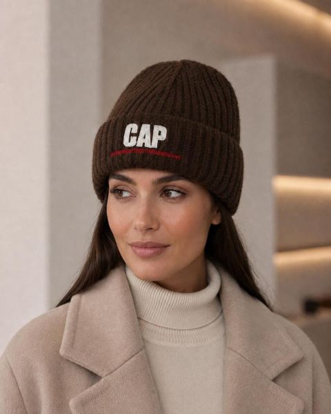 Qadın papağı BB01, tünd qəhvəyi, poliester, One size — Bakı