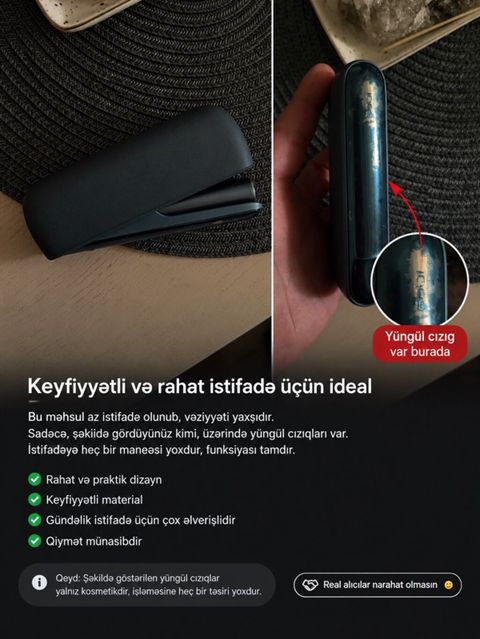 Iqos elektron tütün isitmə cihazı və daşıma/şarj qutusu - Rəng: tünd — Bakı