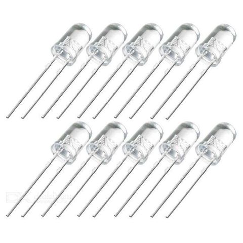 5 mm Ağ LED Paketi – 10 ədəd - Diametr: 5 mm - Rəng: Ağ - Paket: 10 — Bakı