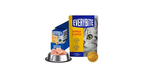 Nəm yem pişiklər üçün Everybite, toyuq sousda, 75 q — Bakı
